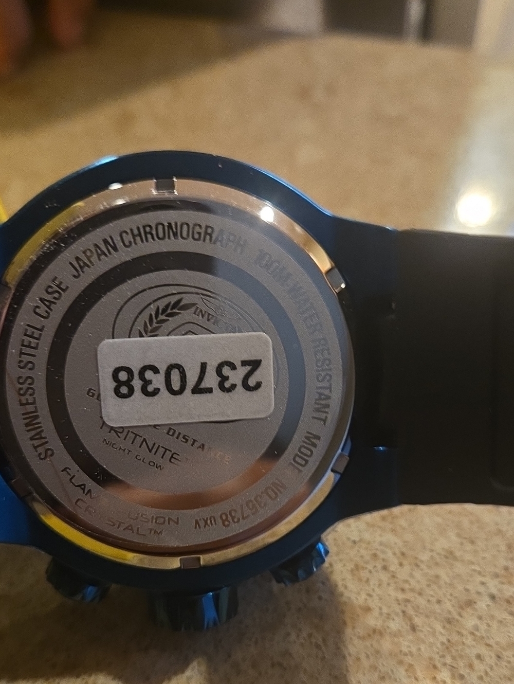 Invicta Blue Chronograph Watch with Orange Highlights - Picture 4 of 5